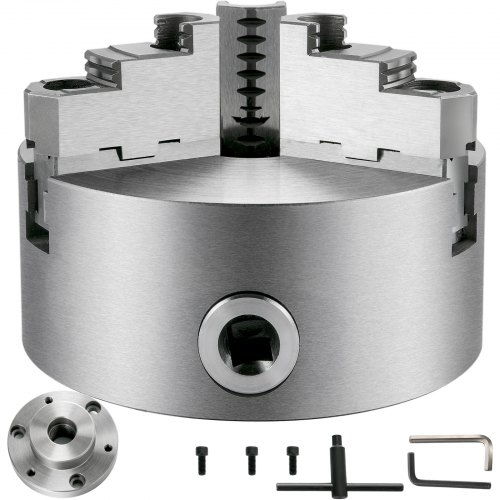 VEVOR K11 160 mm Lathe Chuck 3 Jaw Self-Centering 6" L100 Adapter Semi-Finished