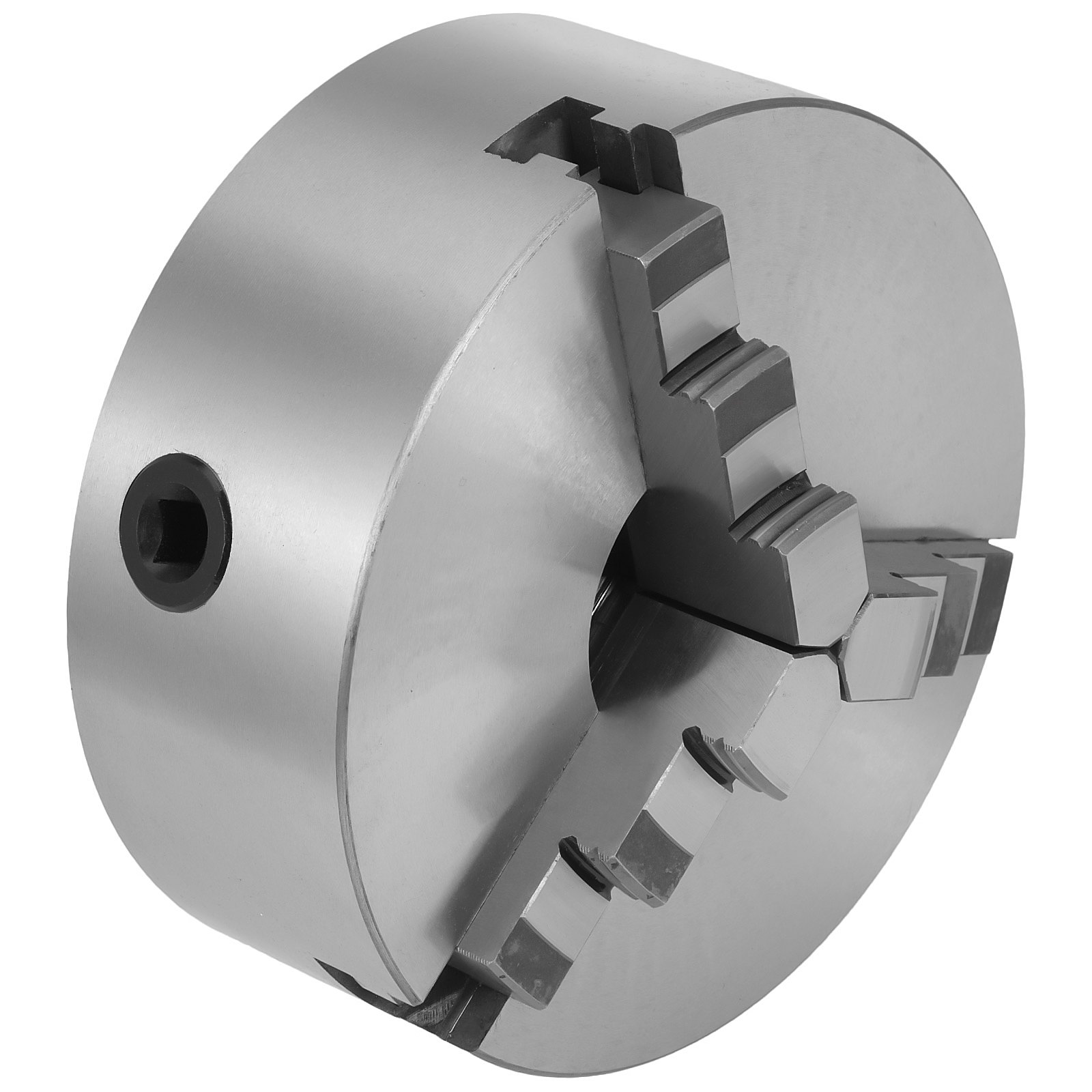 VEVOR lathe chuck with 3 jaws in silver metal finish, designed for precision machining.