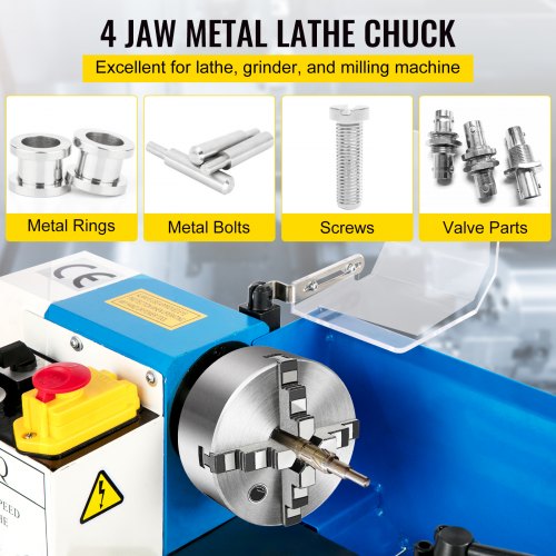 VEVOR K12-160 6 Inch 4 Jaw Reversible Lathe Chuck 160mm 3600r/min Wood Turning Two-Piece Jaws Lathe Chuck Cast Iron Milling Machine Lathe Chuck