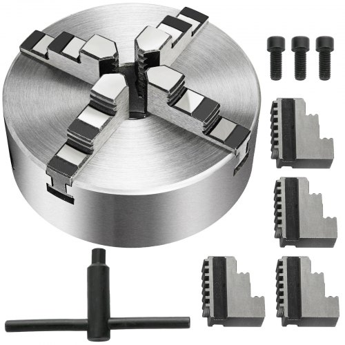 VEVOR Lathe Chuck K12-160 6 Inch 4-Jaw,Mini Lathe Chuck Quality Cast Iron Material,Lathe Chuck Self-centering With Two Sets Of Jaws,for Lathe Machine