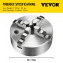 VEVOR Lathe Chuck K12-160 6 Inch 4-Jaw,Mini Lathe Chuck Quality Cast Iron Material,Lathe Chuck Self-centering With Two Sets Of Jaws,for Lathe Machine