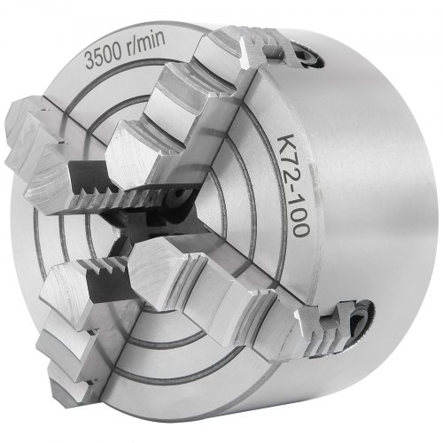 Lathe Chuck 3" 4 Jaw K72-80 Independent Evesible Jaw Metal