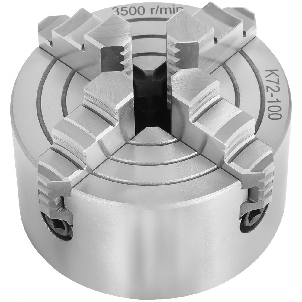 VEVOR K72-100 Lathe Chuck 4 Inch 4-Jaw,Lathe Chuck Independent Reversible Jaw,Metal Lathe Chuck Turning Machine Accessories,for Lathes Machine
