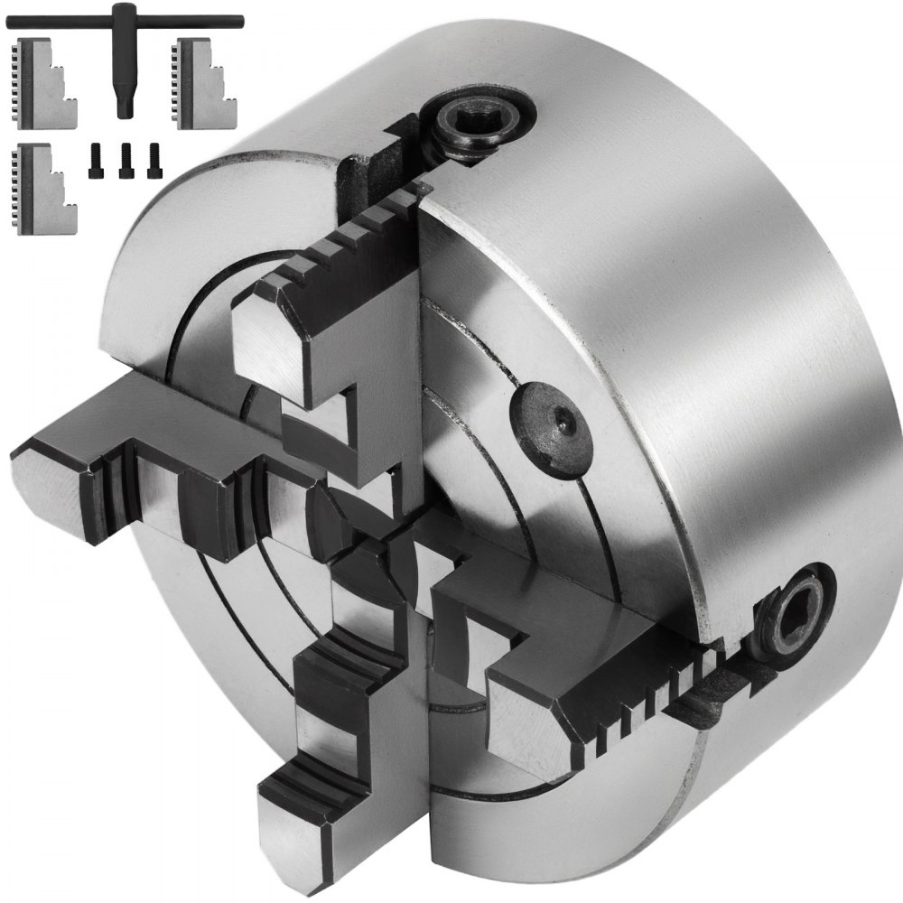 160mm (6") 4-jaw Metal Lathe Chuck Independent Jaws W Chuck Key