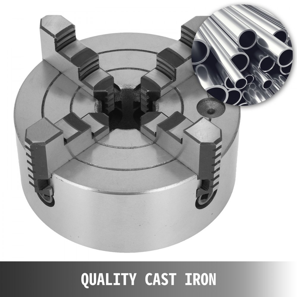 Torno Chuck K72-160 6" 4 Mordaza 160mm Diseño Independiente Precisamente Hierro Fundido