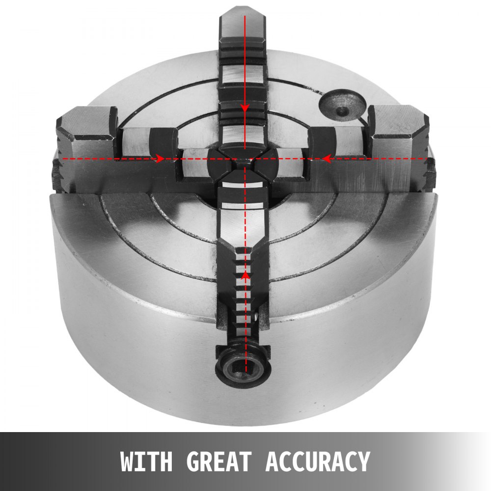 Torno Chuck K72-160 6" 4 Mordaza 160mm Diseño Independiente Precisamente Hierro Fundido