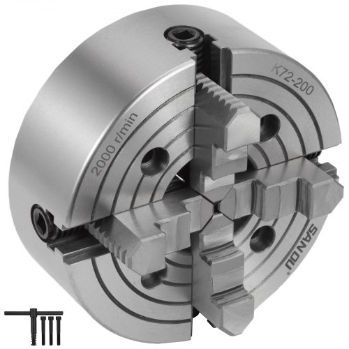 K72-200 8" 4 Jaw Lathe Chuck Independent Independent Front Mounting Grinding