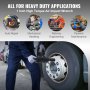 VEVOR 2.5 cm Air Impact Wrench, Up to 3698.45 N·m Reverse Torque Output 2.5 cm Pneumatic Impact Gun Lightweight w/ 2 Handles for Heavy Duty Repairs and Maintenance