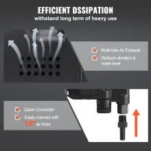 VEVOR 1 Inch Air Impact Wrench, Up to 2730 ft-lbs Reverse Torque Output 1" Pneumatic Impact Gun Lightweight w/ 2 Handles for Heavy Duty Repairs and Maintenance