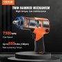 VEVOR Air Impact Wrench, 1/2" Drive Air Impact Gun Up to 880ft-lbs Nut-busting Torque, 7500RPM Lightweight Pneumatic Tool for Auto Repairs and Maintenance