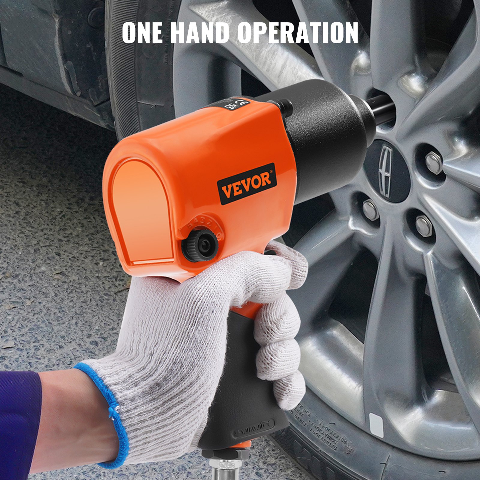 VEVOR Air Impact Wrench, 1/2" Drive Air Impact Gun Up to 880ft-lbs Nut-busting Torque, 7500RPM Lightweight Pneumatic Tool for Auto Repairs and Maintenance
