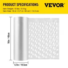 VEVOR Air Cushion Film, 984Ft Length Air Pillow Bubble Bags Film, 16 Inch Width Film, Roll Bubble Bags Film for Wrap Machine