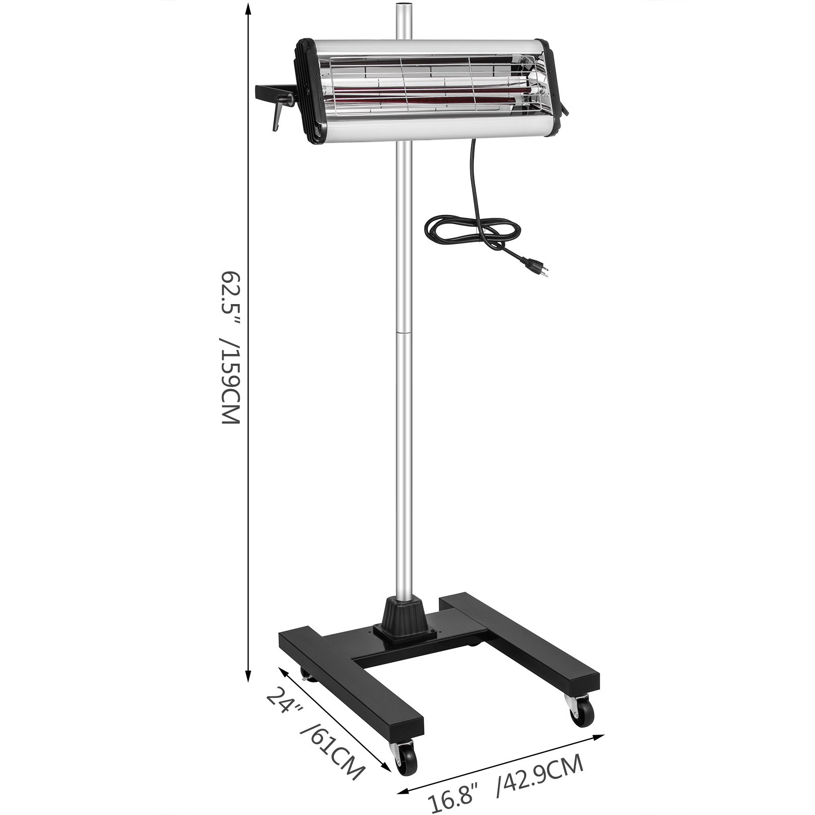 Paint Curing Lamp Infrared Curing System W/stand 1650w 110v Medium Wave Heater