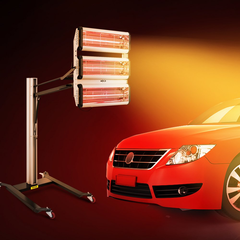 VEVOR 3000W Time Display Paint Baking Booth Infrared Paint Lamp Heater Light Sale