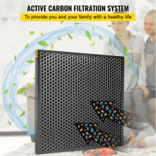 VEVOR Filtro de repuesto HEPA, 4 filtros de aire de carbón activo, filtro de 16.0 x 16.0 in, juego de repuesto de filtro de aire de alta eficiencia con cubierta de malla metálica
