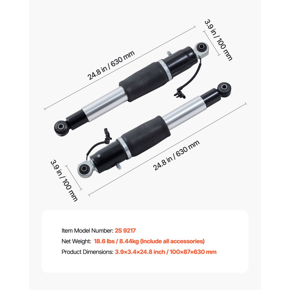 VEVOR Rear Air Shock Absorber Strut, 2 PCS, Compatible with Cadillac Escalade, Chevrolet Suburban/ Tahoe, GMC Yukon/Yukon XL, Replacement for 22283446 22278958 580-1106 5801068 5801106 23151122