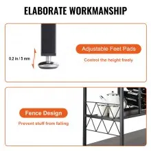VEVOR 40 Inch Industrial Bar Cabinet, Wine Table for Liquor and Glasses, Sideboard Buffet Cabinet with Glass Holder & Wine Rack, Freestanding Farmhouse Wood Coffee Bar Cabinet for Living Room Home Bar