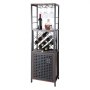 VEVOR 18 Inch Industrial Bar Cabinet, Wine Table for Liquor and Glasses, Sideboard Buffet Cabinet with Glass Holder & Wine Rack, Freestanding Farmhouse Wood Coffee Bar Cabinet for Living Room Home Bar