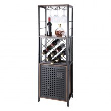 VEVOR 18 Inch Industrial Bar Cabinet, Wine Table for Liquor and Glasses, Sideboard Buffet Cabinet with Glass Holder & Wine Rack, Freestanding Farmhouse Wood Coffee Bar Cabinet for Living Room Home Bar