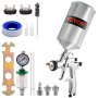 VEVOR LVLP Air Spray Gun, High Performance Gravity Feed Piant Sprayer 1.3mm 1.4mm 1.8mm Stainless Steel Nozzles 1000cc Cup with MPS Adapter and Air Regulator for Walls, Automotive, Home Improvement