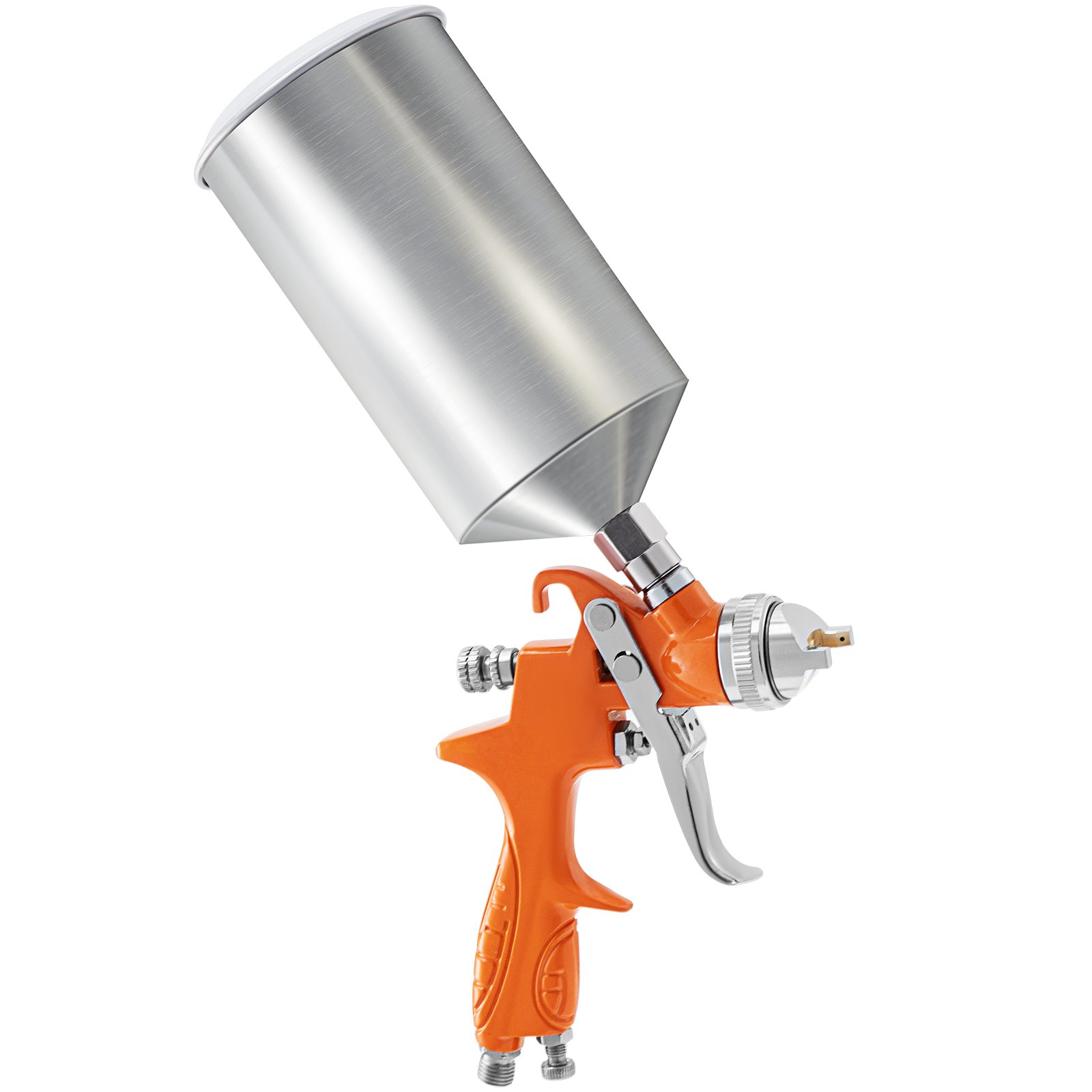 VEVOR 11 Piece Spray Gun Set, Professional Gravity Feed Paint Sprayer 2 Full Size, 1 Detail with 1.0mm 1.4mm 1.8mm Nozzles, 1000cc Copper Cup, Air Regulator & Gauge for Furniture, Fence, Car, Garden