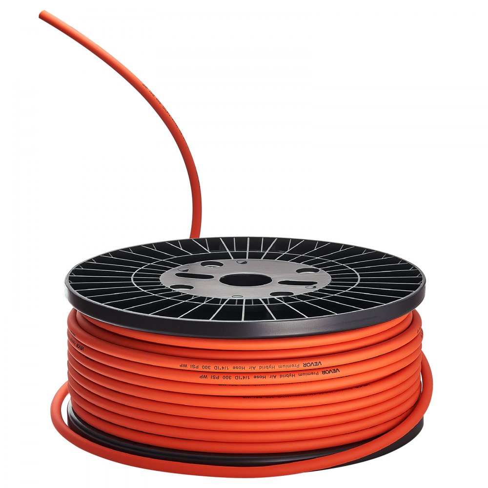 VEVOR Air Hose, 9.53 mm x 76.2 m Hybrid Air Compressor Hose, 300 PSI Kink-Resistant Pneumatic Hoses with Three-Layer Construction for Auto & Home DIY Projetcs, All-Weather Flexibility (No Fittings)