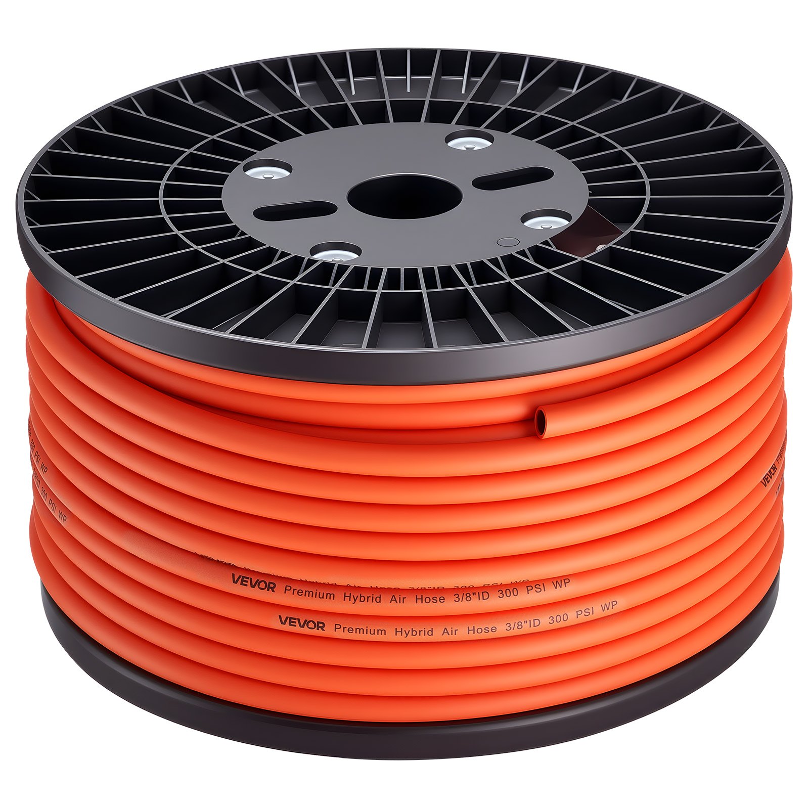 VEVOR Air Hose, 9.53 mm x 76.2 m Hybrid Air Compressor Hose, 300 PSI Kink-Resistant Pneumatic Hoses with Three-Layer Construction for Auto & Home DIY Projetcs, All-Weather Flexibility (No Fittings)
