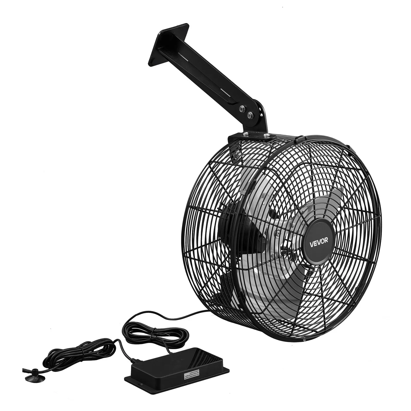 VEVOR Greenhouse Air Circulation Fan, 1800 CFM Powerful Air Circulator Electric Fan, 10 Speeds, 3 Switchable Modes, LCD Control, Ceiling Wall Mount, Fast Ventilation for Greenhouse, Patio, Garage