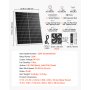 VEVOR Solar Powered Fan, 25W Solar Panel with 4 Fans, Adjustable Solar Panel Angle, 2668 RPM High-Speed, Flexible Installation, Fast Air Exchange for Greenhouse, Grow Tents, Chicken Coops, Shelters