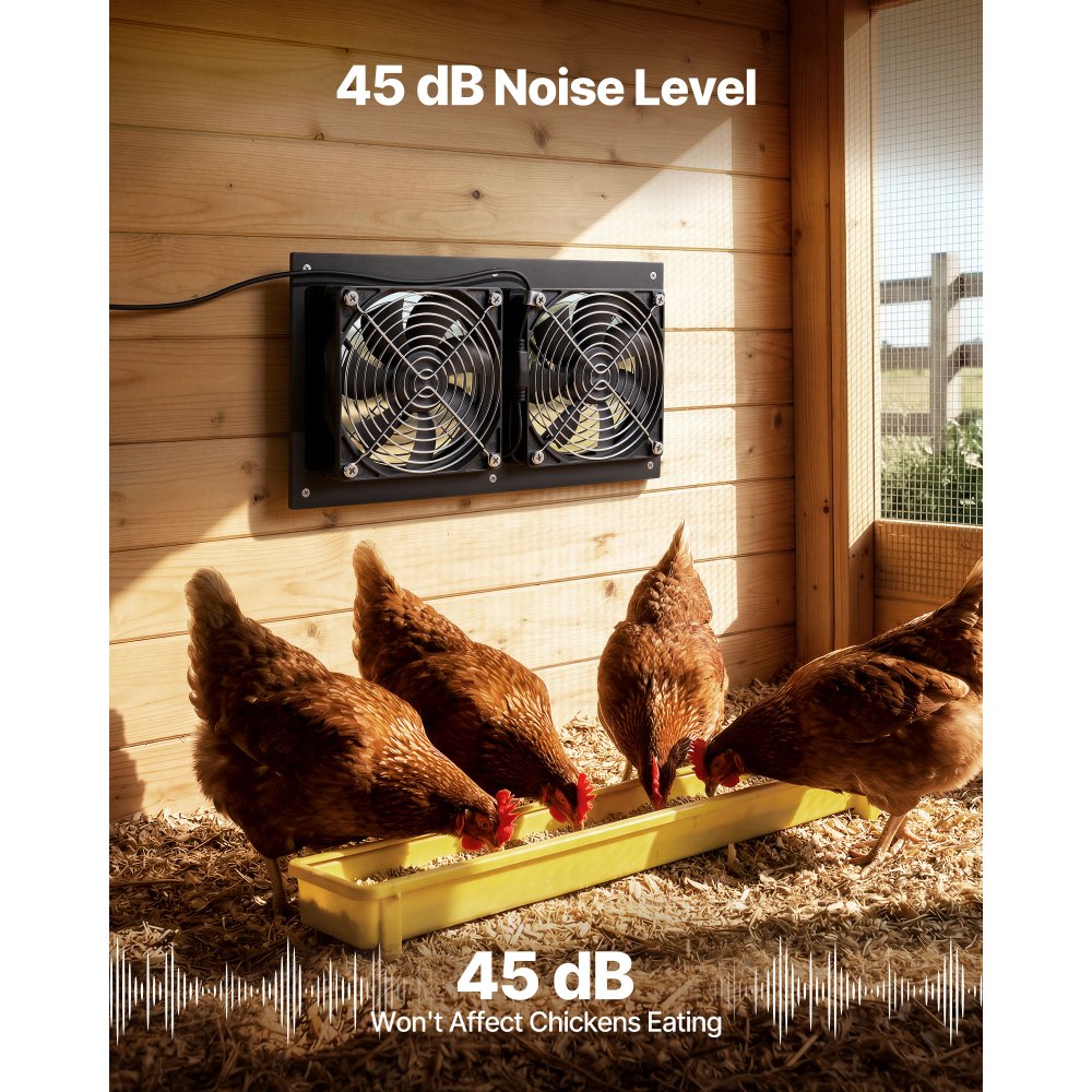 VEVOR Solar Powered Fan, 15W Solar Panel with 2 Fans, Adjustable Solar Panel Angle, 2668 RPM High-Speed, Flexible Installation, Fast Air Exchange for Greenhouse, Grow Tents, Chicken Coops, Shelters