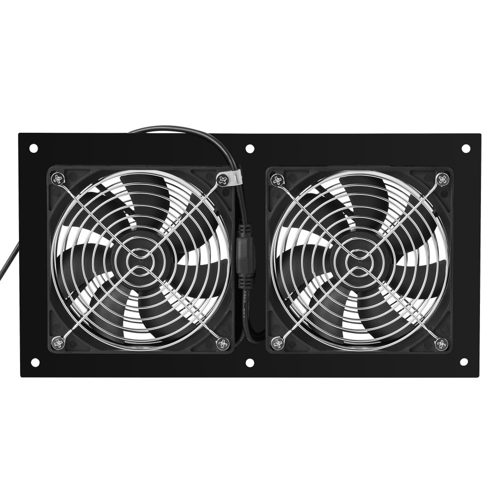 VEVOR Solar Powered Fan, 15W Solar Panel with 2 Fans, Adjustable Solar Panel Angle, 2668 RPM High-Speed, Flexible Installation, Fast Air Exchange for Greenhouse, Grow Tents, Chicken Coops, Shelters