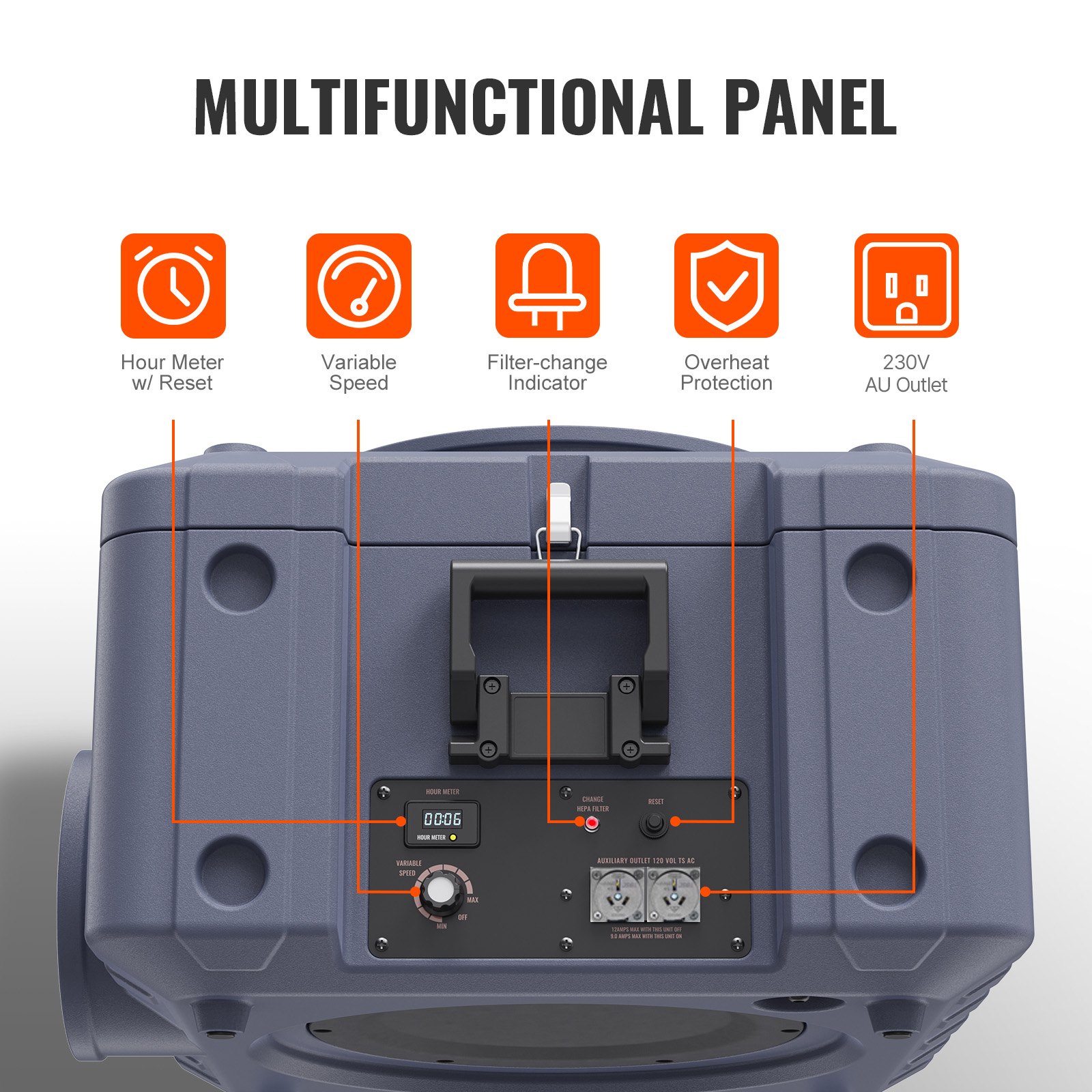 VEVOR Air Scrubber with 3-Stage Filtration, Stackable Negative Air Machine 550 CFM, Air Cleaner with MERV10, Carbon, H13 HEPA, for Home, Industrial and Commercial Use