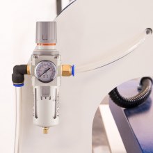 Regulador de filtro de compresor de aire VEVOR, secador de aire de 1/2" NPT 5 μm para compresor, separador de agua de compresor de aire semiautomático de una sola etapa con elemento de filtro de latón, regulador de presión de 7,5-125 PSI, tazón de polietileno
