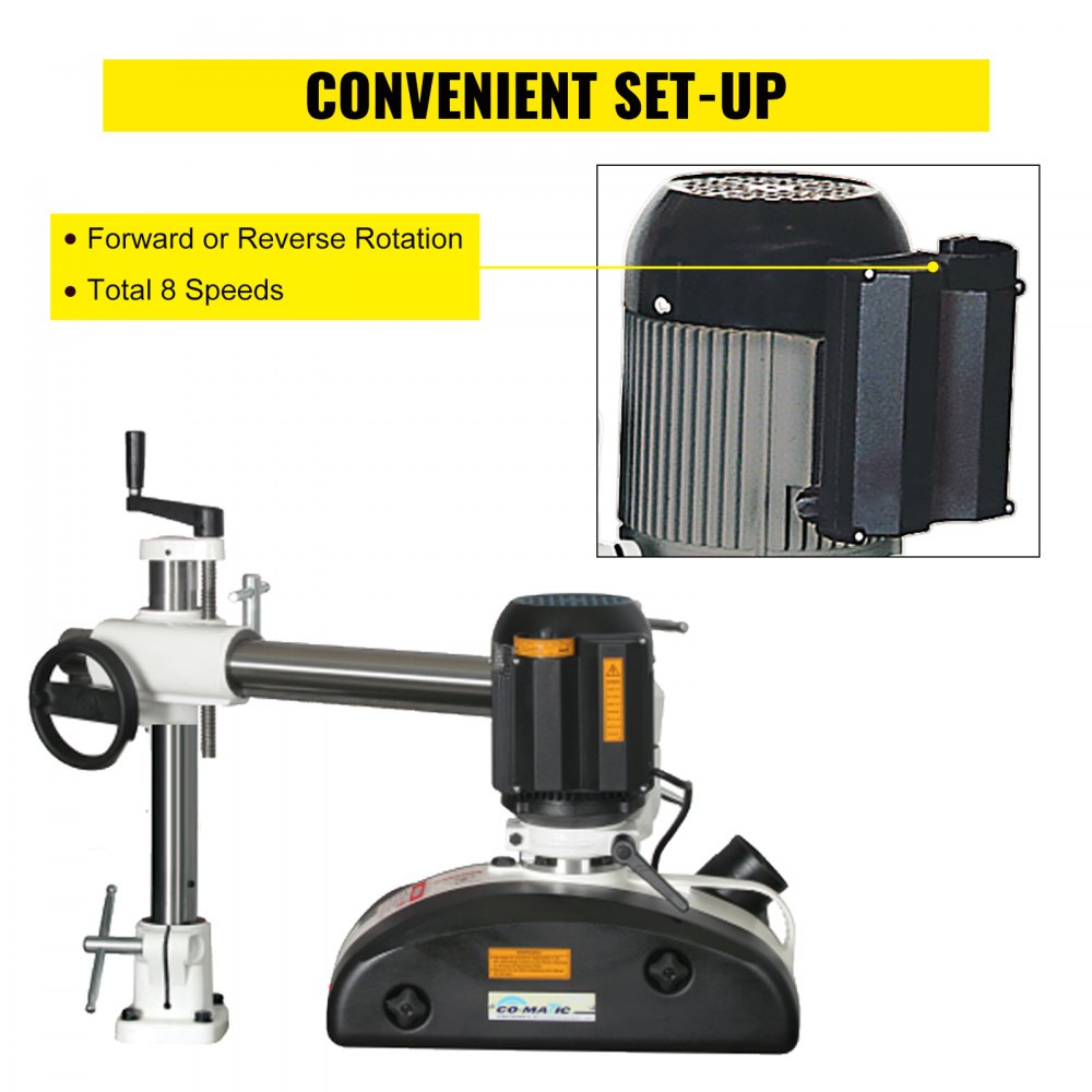 VEVOR Power Feeder, 1 HP Power Stock Feeder, Three PH Table Saw Feeder, 110V Woodworking Power Feeder, 8 Speed Woodworking Stock Feeder with 3 Roller and Variable Speed for Milling and Ripping