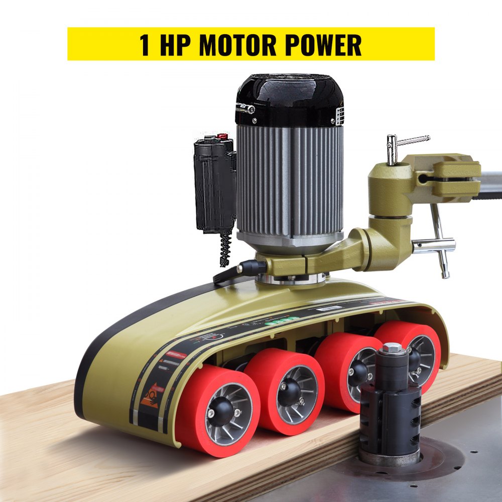 VEVOR Power Feeder, 1 HP Power Stock Feeder, Single PH Table Saw Feeder, 110V Woodworking Power Feeder, 8 Speed Woodworking Stock Feeder with 4 Roller and Variable Speed for Milling and Ripping