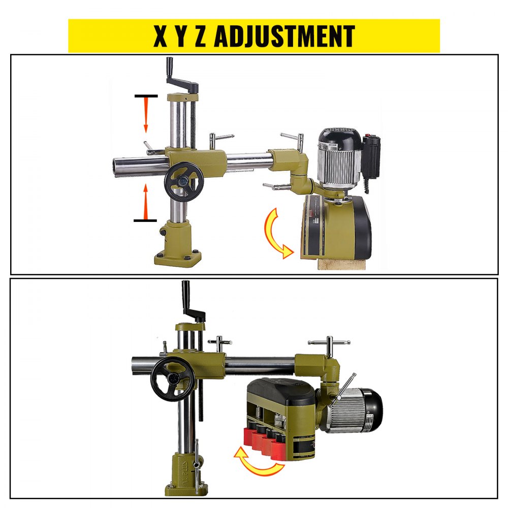 VEVOR Power Feeder, 1 HP Power Stock Feeder, Single PH Table Saw Feeder, 110V Woodworking Power Feeder, 8 Speed Woodworking Stock Feeder with 4 Roller and Variable Speed for Milling and Ripping