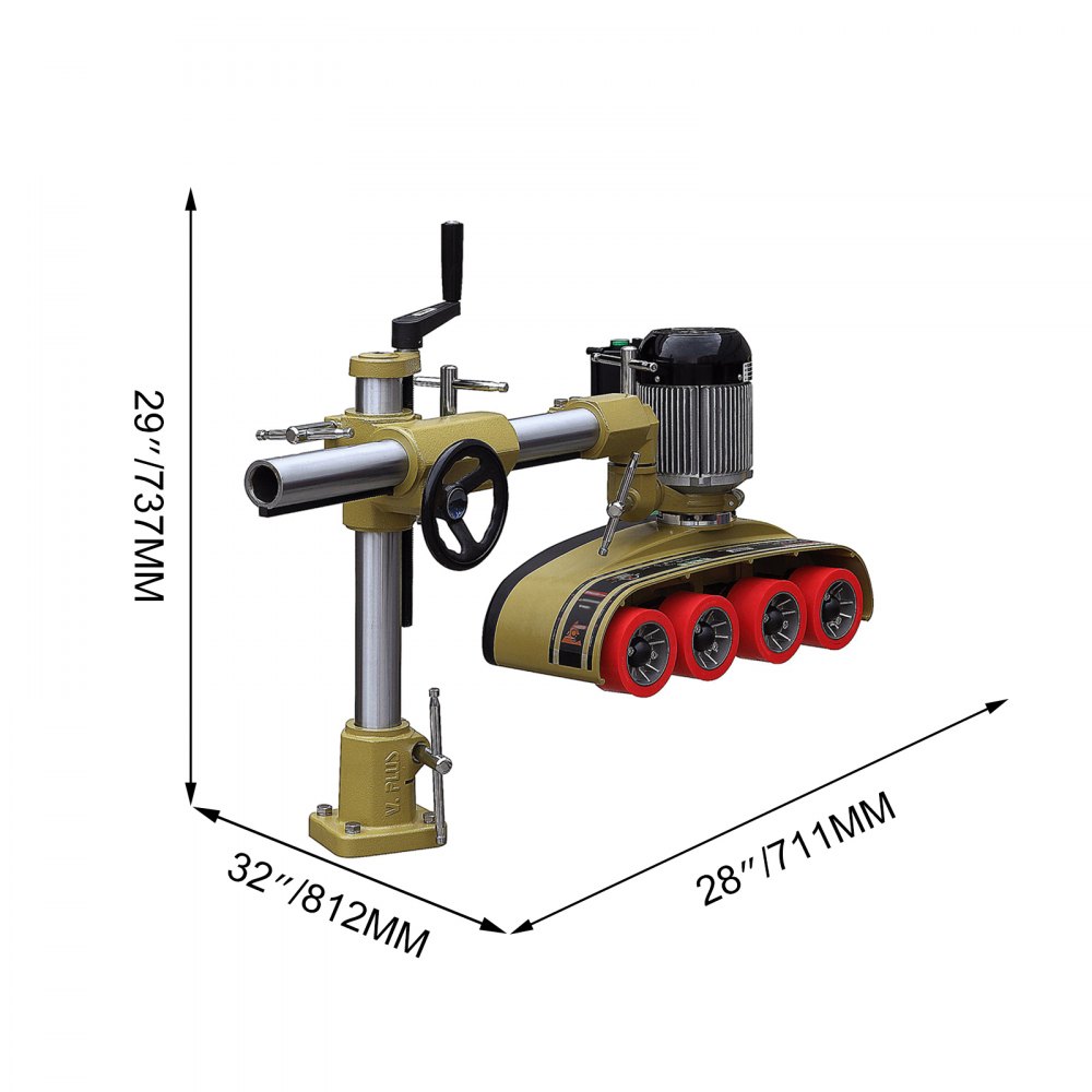 VEVOR Power Feeder, 1 HP Power Stock Feeder, Single PH Table Saw Feeder, 110V Woodworking Power Feeder, 8 Speed Woodworking Stock Feeder with 4 Roller and Variable Speed for Milling and Ripping
