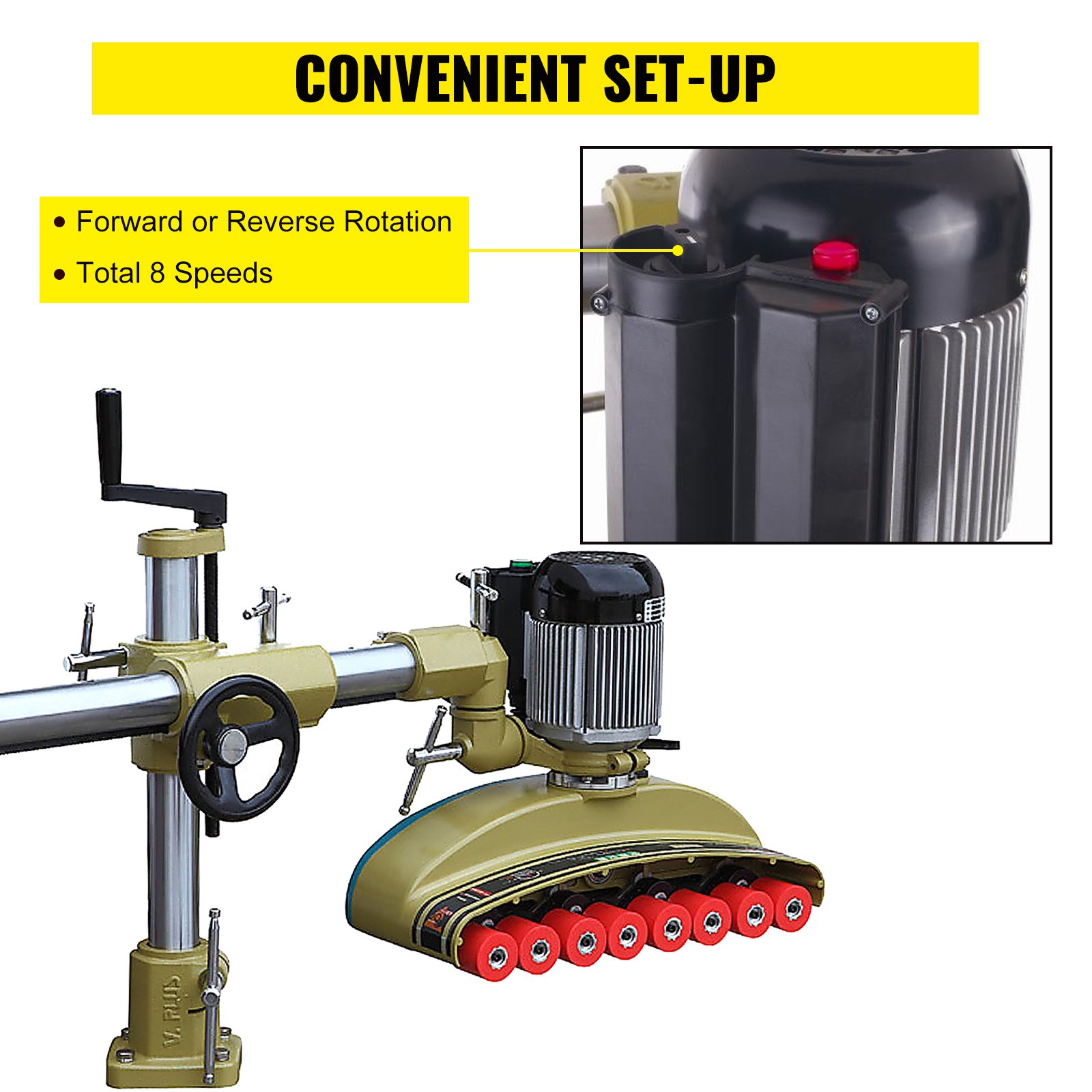 VEVOR 8 Roller Variable Speed Power Feeder 1 Phase 220V Power Stock Feeders