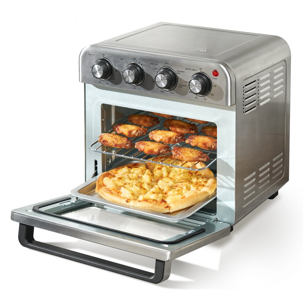 VEVOR 7-IN-1 Air Fryer Toaster Oven, 18L Convection Oven, 1700W Stainless  Steel Toaster Ovens Countertop Combo with Grill, Pizza Pan, Gloves, 6  Slices Toast, 10-inch Pizza, Home and Commercial Use