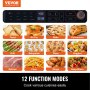 VEVOR 12-IN-1 Air Fryer Toaster Oven, 25L Convection Oven, 1700W Stainless Steel Toaster Ovens Countertop Combo with Grill, Pizza Pan, Gloves, 12 Slices Toast, 12-inch Pizza, Home and Commercial Use