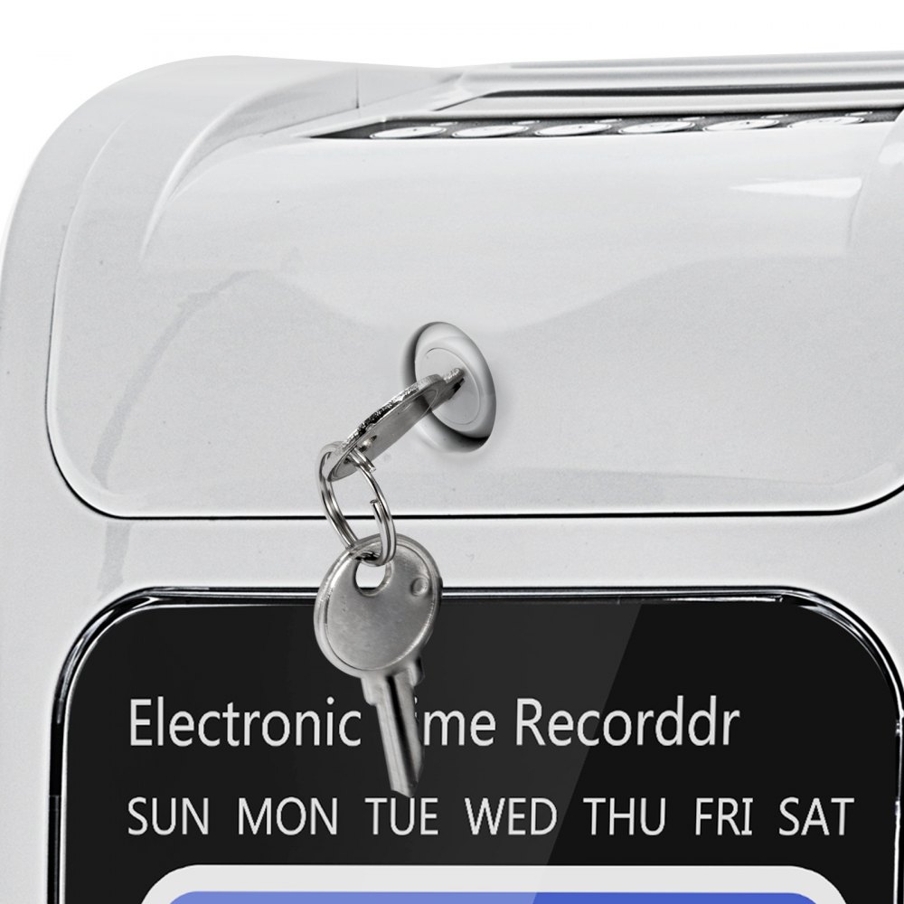 Attendance Clock Digital Time Recorder Punch Card Machine LCD Screen w/Timecards