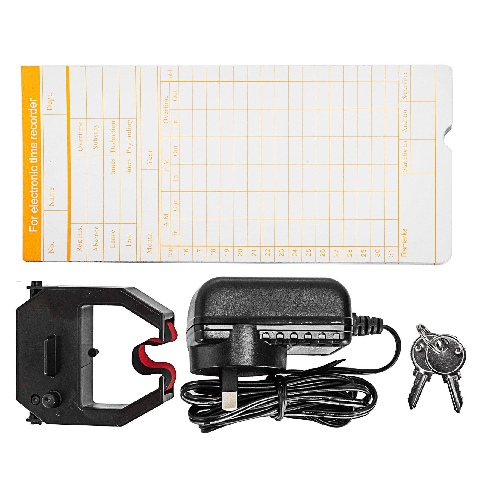 Attendance Clock Digital Time Recorder Punch Card Machine LCD Screen w/Timecards