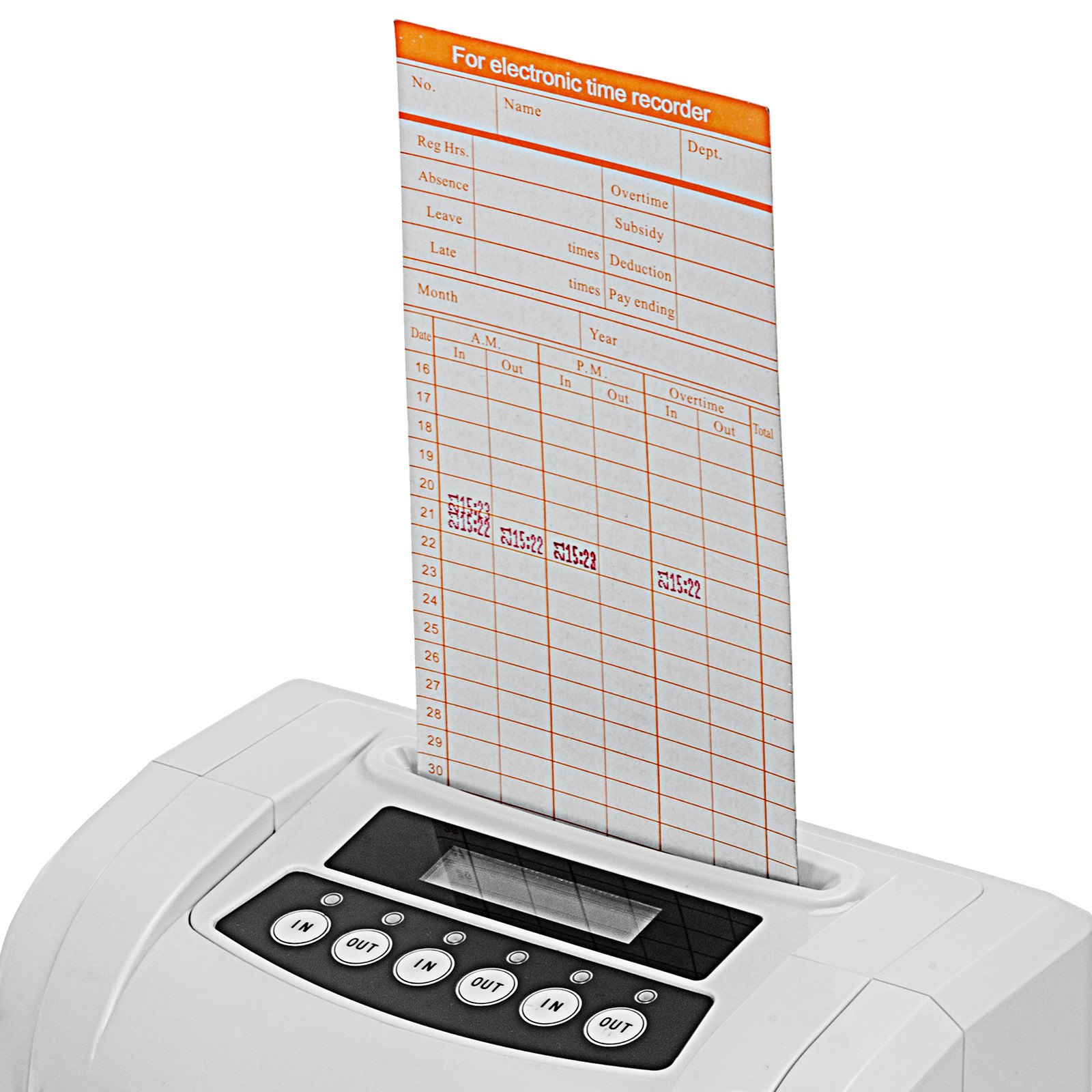Electronic Employee Attendance Punch Time Recorder W/ 50 Cards