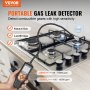 VEVOR Natural Gas Detector, 50-10,000 PPM Gas Leak Detector with 18.5-inch Gooseneck, Combustible Gas Detector Sniffer with Audible & Visual Alarm Locates Propane, Methane, Butane for Home, RV, HVAC