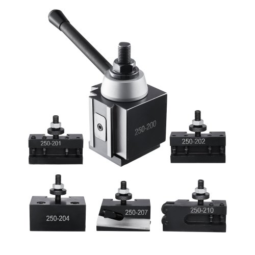 VEVOR Quick Change Tool Post Set, 6 Pcs, Includes Lathe Tool Holders, Wedge Type Tool Post with Turning Tool Holder Accessories, for Mini Lathe & Metal Lathe 10"-15" Swing, Durable Steel Material