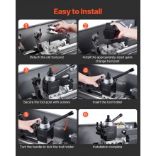 Quick Change Tool Post Set 6 Pcs Lathe Tool Holders for 10"-15" Mini Lathe Swing