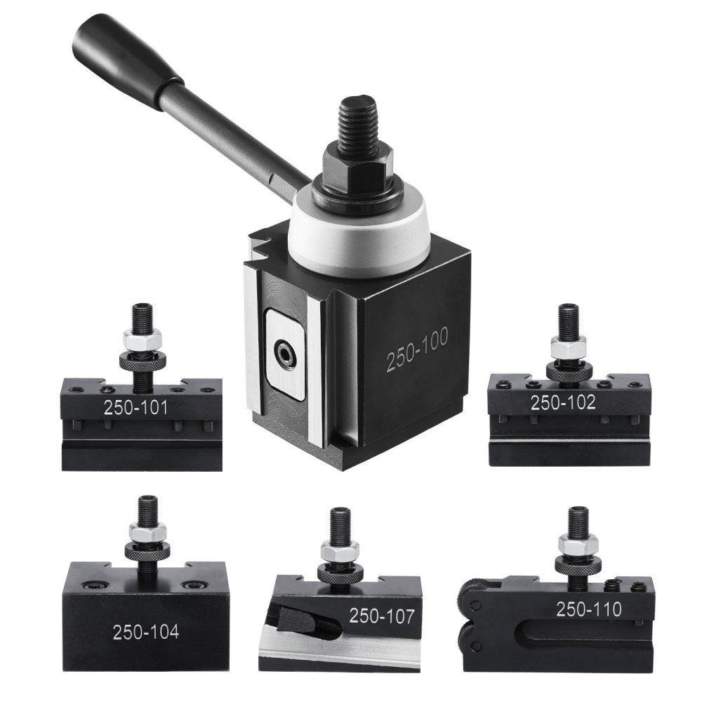 VEVOR Quick Change Tool Post Set, 6 Pcs, Includes Lathe Tool Holders, Wedge Type Tool Post with Turning Tool Holder Accessories, Fit for Mini Lathe & Metal Lathe 6"-12" Swing, Durable Steel Material