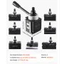 VEVOR Quick Change Tool Post Set, 8 Pcs, Includes Lathe Tool Holders, Wedge Type Tool Post with Turning Tool Holder Accessories, for Mini Lathe & Metal Lathe 152.4-305 mm Swing, Durable Steel Material
