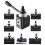 VEVOR-pikavaihtotyökalun pidikesarja, 8 osaa, sisältää sorvin työkalunpitimet, mäntätyyppinen työkalun pidike ja sorvaustyökalun pidikkeen lisävarusteet, sopii minisorviin ja metallisorviin 152-305 mm (6"-12") kääntyvä, kestävä teräsmateriaali
