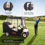 VEVOR golf cart enclosure with rear taillight visibility and safety mirror openings on a golf course